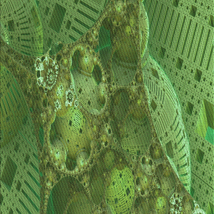 Machine Washable Transitional Green Rug, wshpat1366grn