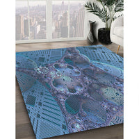 Patterned Blue Rug, pat1366lblu