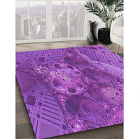 Patterned Crimson Purple Rug, pat1366pur