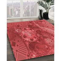 Patterned Red Rug, pat1366rd