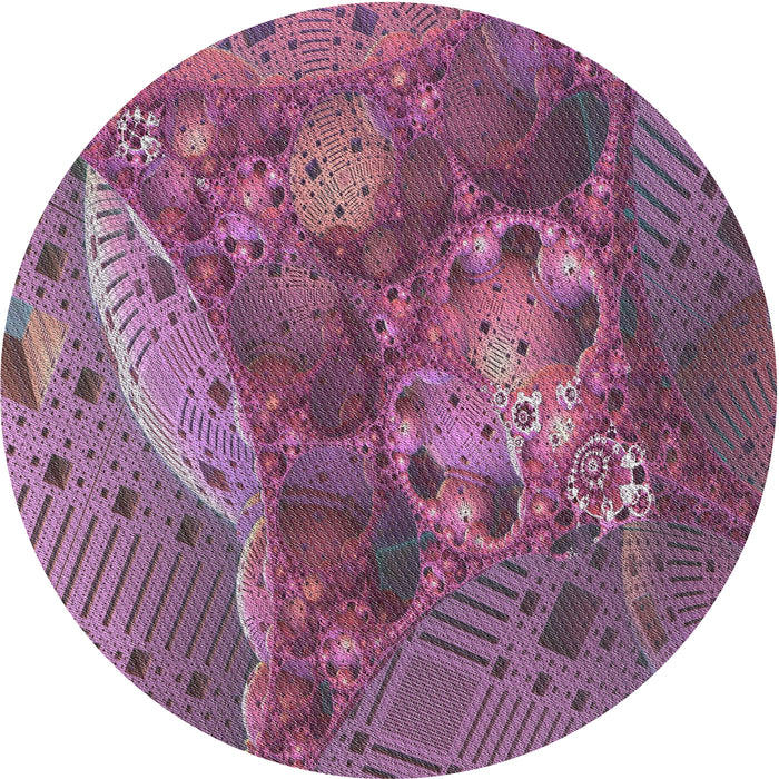 Sideview of Patterned Dark Raspberry Purple Novelty Rug, pat1366