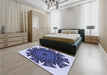 Patterned Blue Rug in a Bedroom, pat1367blu