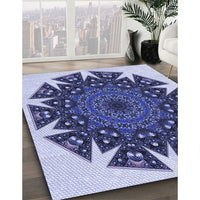 Patterned Blue Rug, pat1367blu