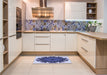 Patterned Blue Rug in a Kitchen, pat1367blu