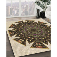 Patterned Bakers Brown Rug, pat1367brn