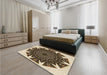 Patterned Bakers Brown Rug in a Bedroom, pat1367brn