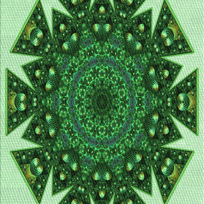 Patterned Deep Emerald Green Rug, pat1367grn