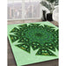 Machine Washable Transitional Deep Emerald Green Rug in a Family Room, wshpat1367grn