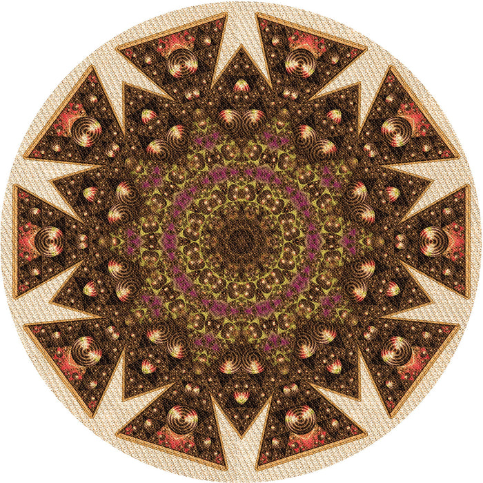 Square Patterned Red Brown Rug, pat1367org