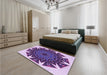 Patterned Mauve Purple Rug in a Bedroom, pat1367pur