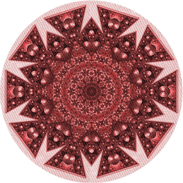 Square Patterned Pastel Pink Rug, pat1367rd