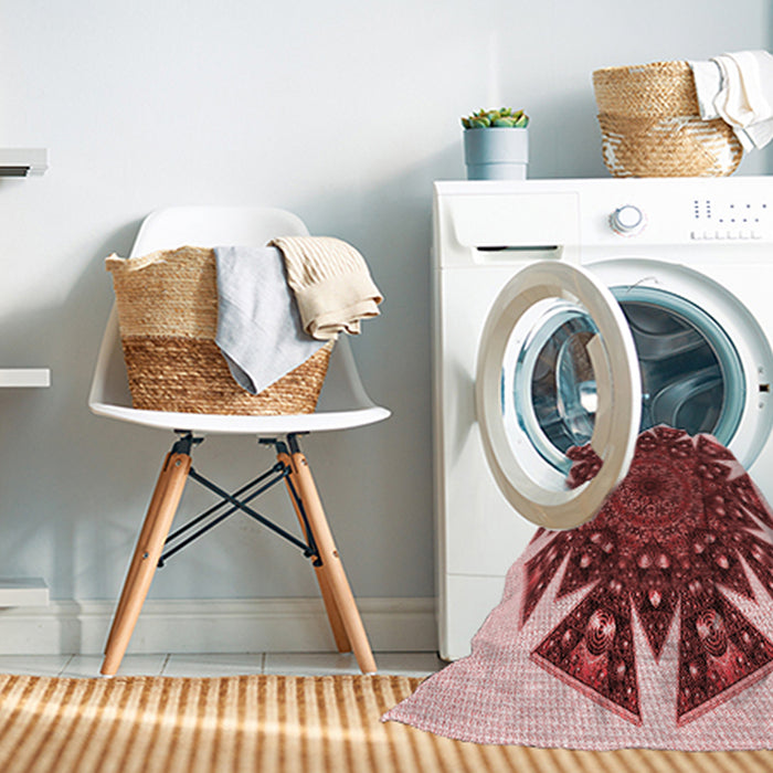 Machine Washable Transitional Pastel Pink Rug in a Washing Machine, wshpat1367rd