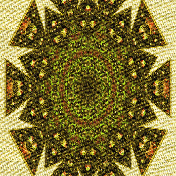 Patterned Chrome Gold Yellow Rug, pat1367yw