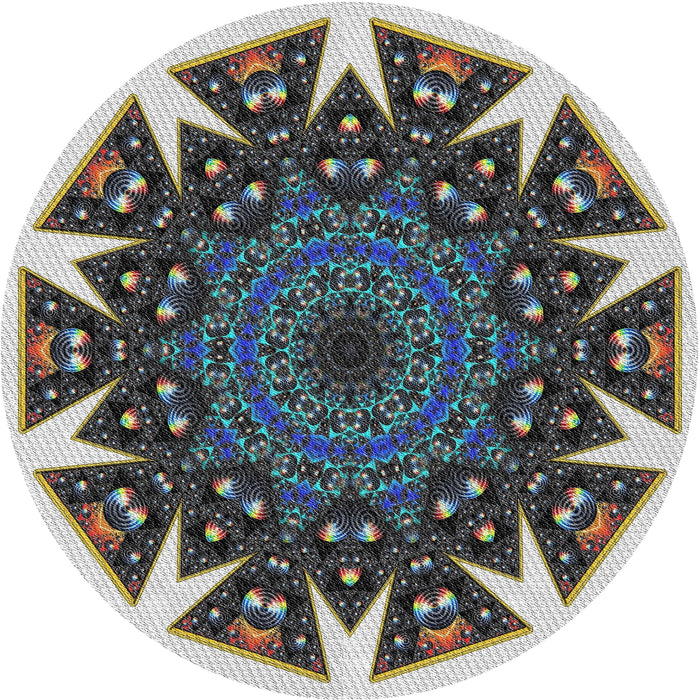 Sideview of Patterned Platinum Silver Gray Novelty Rug, pat1367