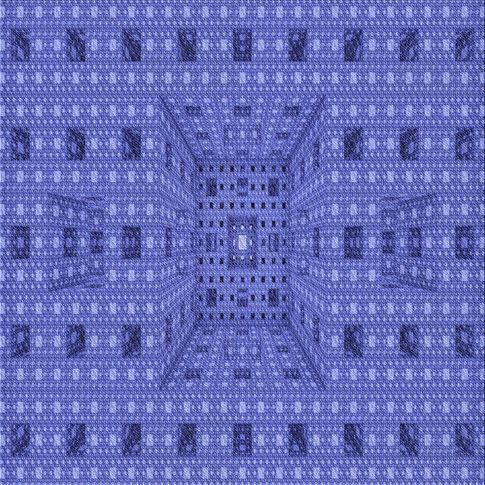 Round Patterned Sky Blue Rug, pat1368blu