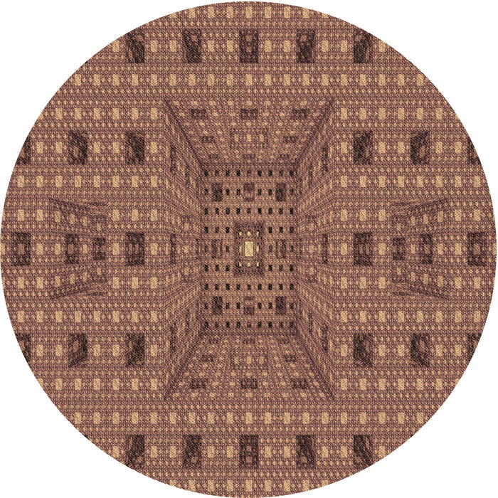 Square Patterned Sunrise Orange Rug, pat1368brn