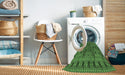 Machine Washable Transitional Green Rug in a Washing Machine, wshpat1368grn