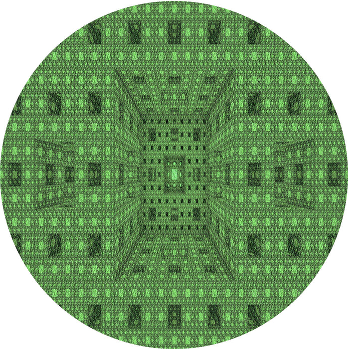 Square Machine Washable Transitional Green Rug in a Living Room, wshpat1368grn