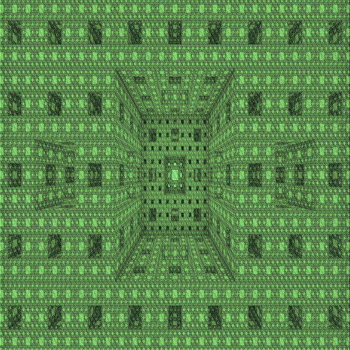 Round Patterned Green Rug, pat1368grn