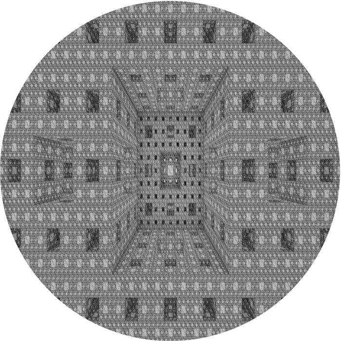 Square Patterned Gray Rug, pat1368gry