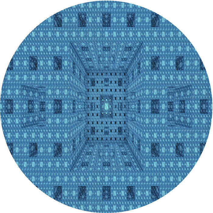 Square Patterned Blue Rug, pat1368lblu