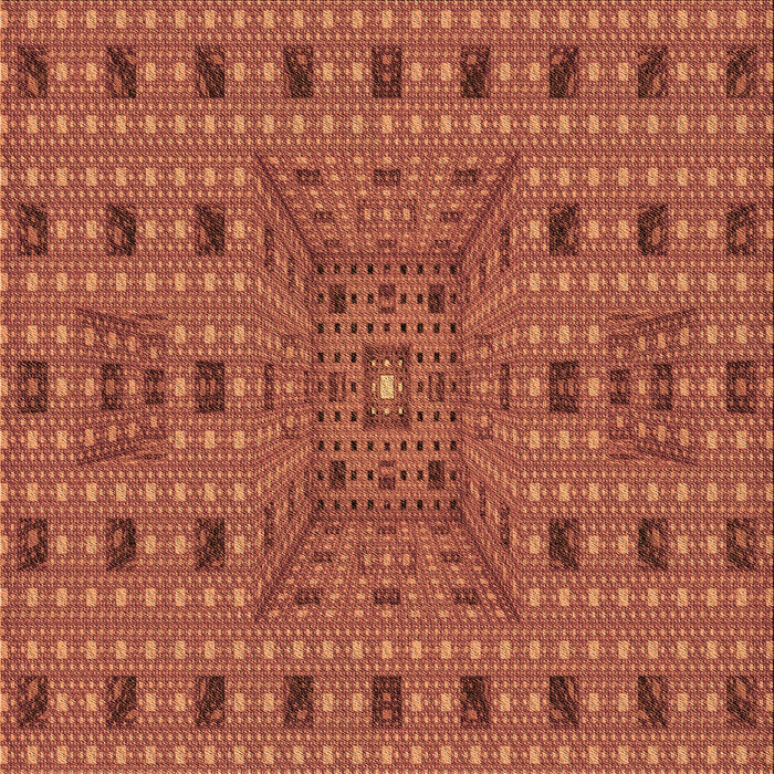 Round Patterned Bright Orange Rug, pat1368org