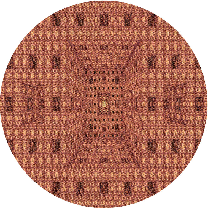 Square Patterned Bright Orange Rug, pat1368org