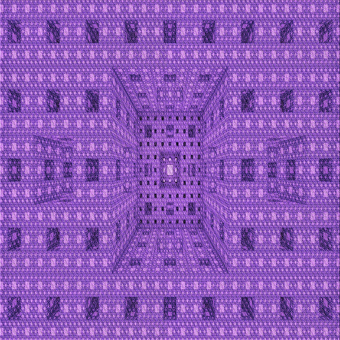 Round Machine Washable Transitional Purple Rug, wshpat1368pur