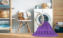Machine Washable Transitional Purple Rug in a Washing Machine, wshpat1368pur