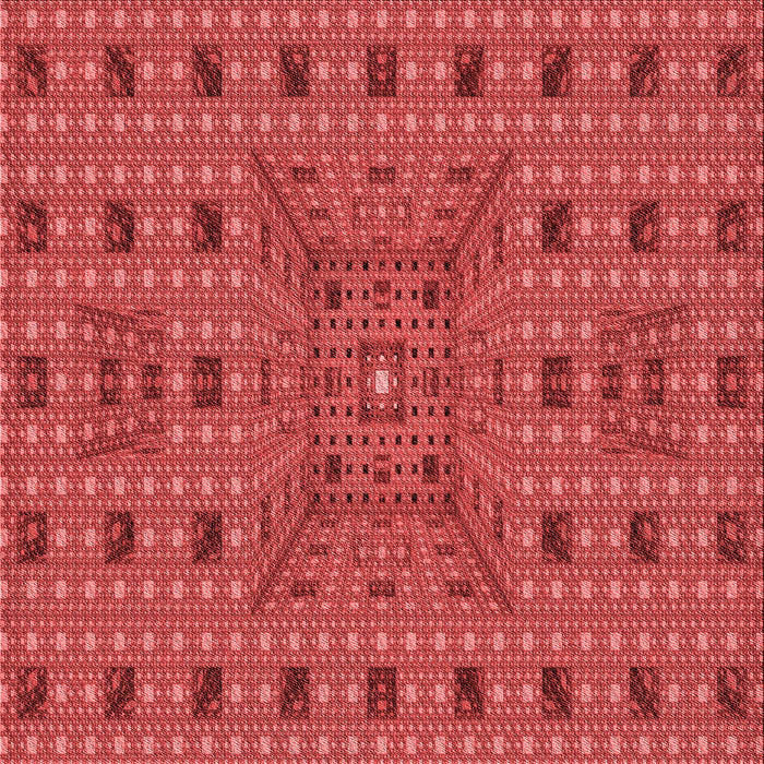 Round Patterned Red Rug, pat1368rd