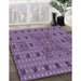 Patterned Purple Novelty Rug in Family Room, pat1368