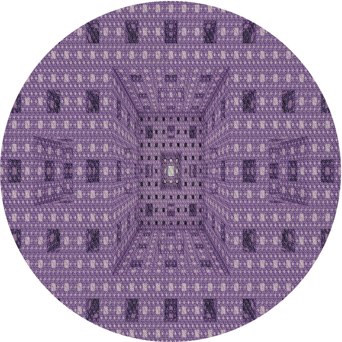 Square Machine Washable Transitional Purple Rug, wshpat1368