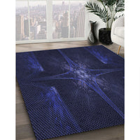 Patterned Night Blue Rug, pat1369blu