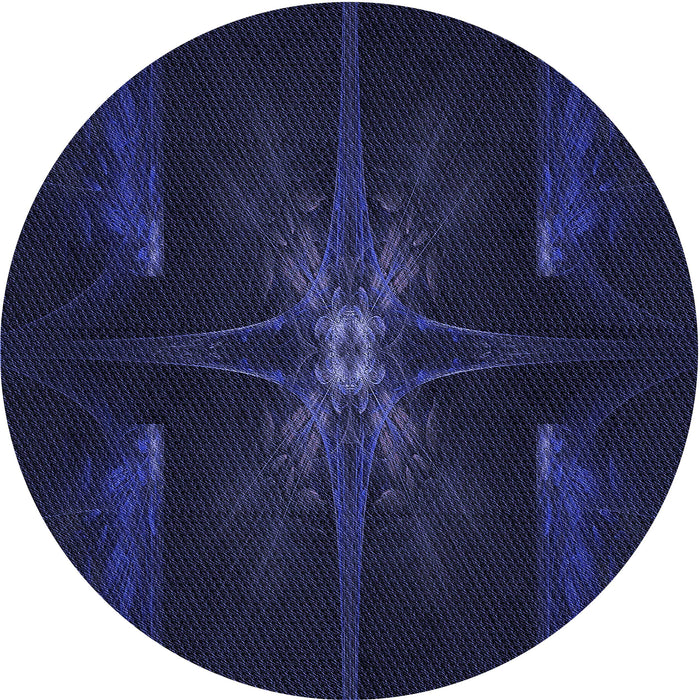 Square Patterned Night Blue Rug, pat1369blu