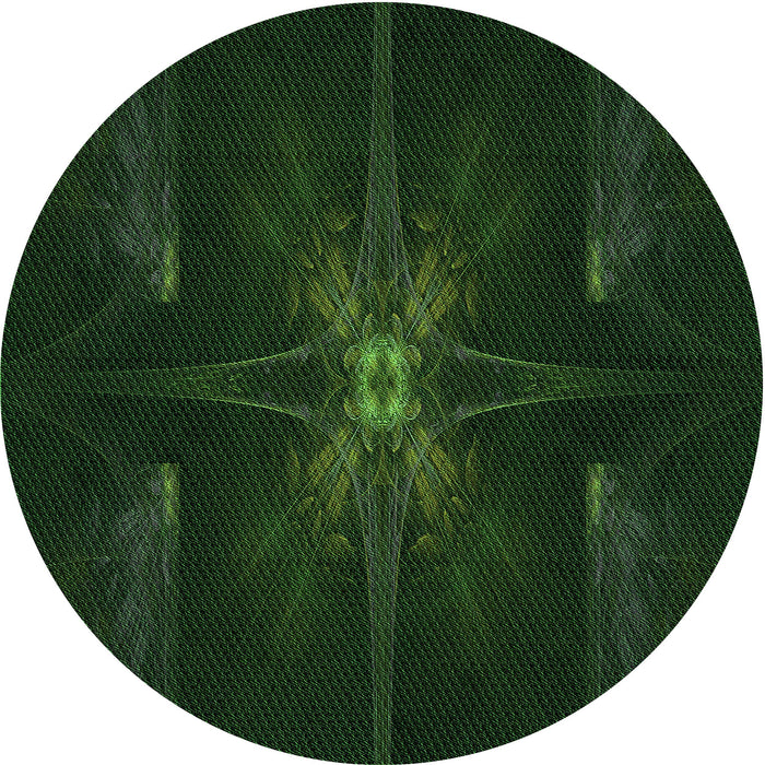 Square Patterned Deep Emerald Green Rug, pat1369grn