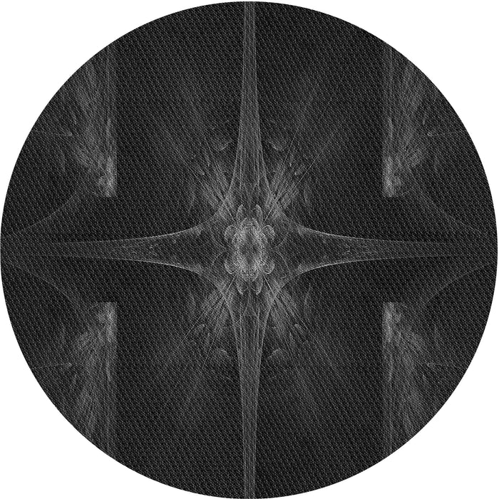 Square Patterned Midnight Gray Rug, pat1369gry