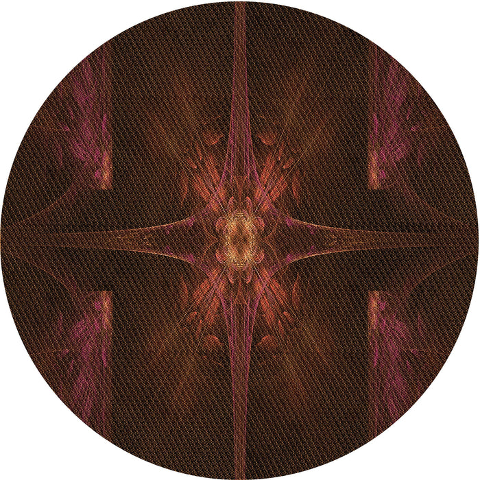 Square Patterned Red Brown Rug, pat1369org