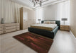 Patterned Red Brown Rug in a Bedroom, pat1369org