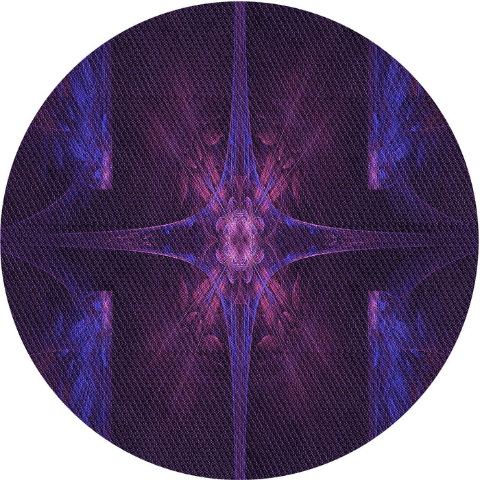 Square Patterned Deep Purple Rug, pat1369pur