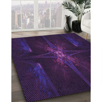 Patterned Deep Purple Rug, pat1369pur