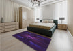 Patterned Deep Purple Rug in a Bedroom, pat1369pur