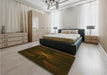 Patterned Dark Bronze Brown Rug in a Bedroom, pat1369yw