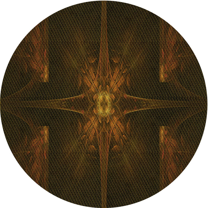 Square Patterned Dark Bronze Brown Rug, pat1369yw