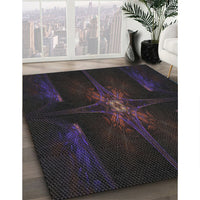 Patterned Black Novelty Rug, pat1369