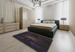 Machine Washable Transitional Black Rug in a Bedroom, wshpat1369