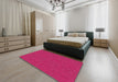 Patterned Neon Pink Novelty Rug in a Bedroom, pat136