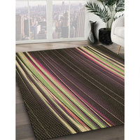 Patterned Burgundy Brown Rug, pat137brn