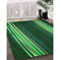 Patterned Dark Forest Green Rug, pat137grn