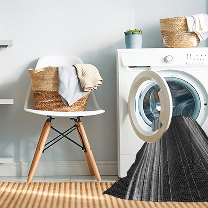 Machine Washable Transitional Charcoal Black Rug in a Washing Machine, wshpat137gry
