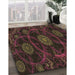 Machine Washable Transitional Chocolate Brown Rug in a Family Room, wshpat1370brn